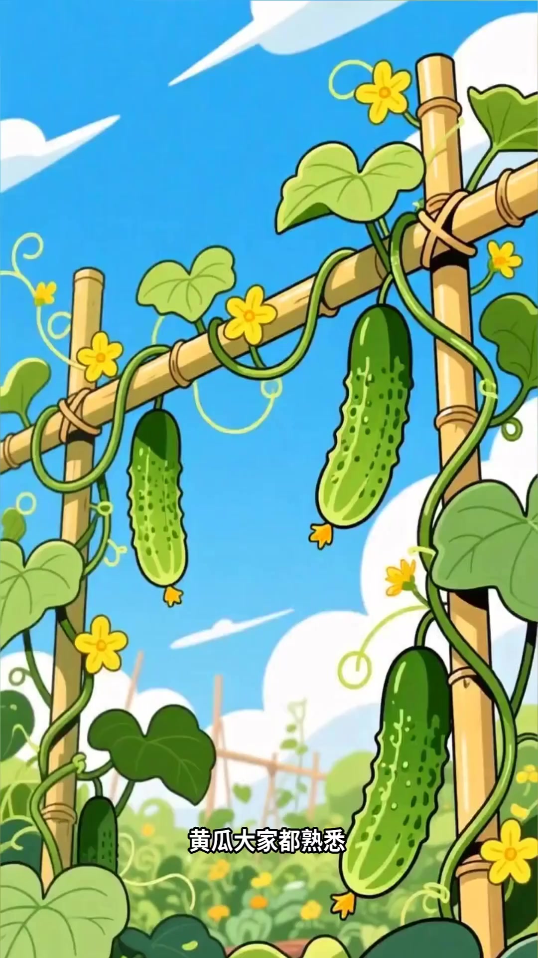 黄瓜：爬藤生食蔬菜