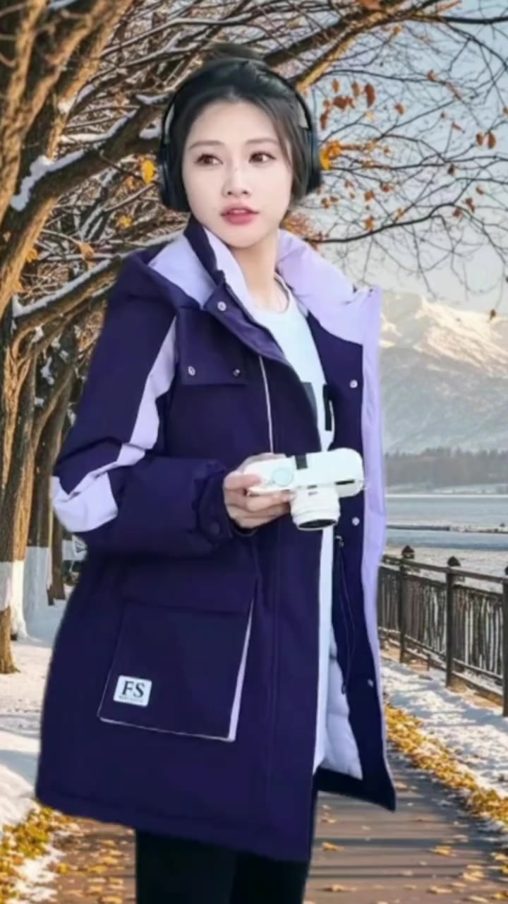 2024新款小个子冬季加厚派克服中长款工装棉衣外套#悦动生活季#