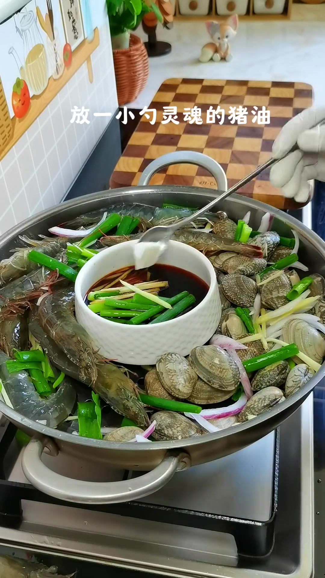 清蒸鲜活基围虾，鲜嫩Q弹原汁原味