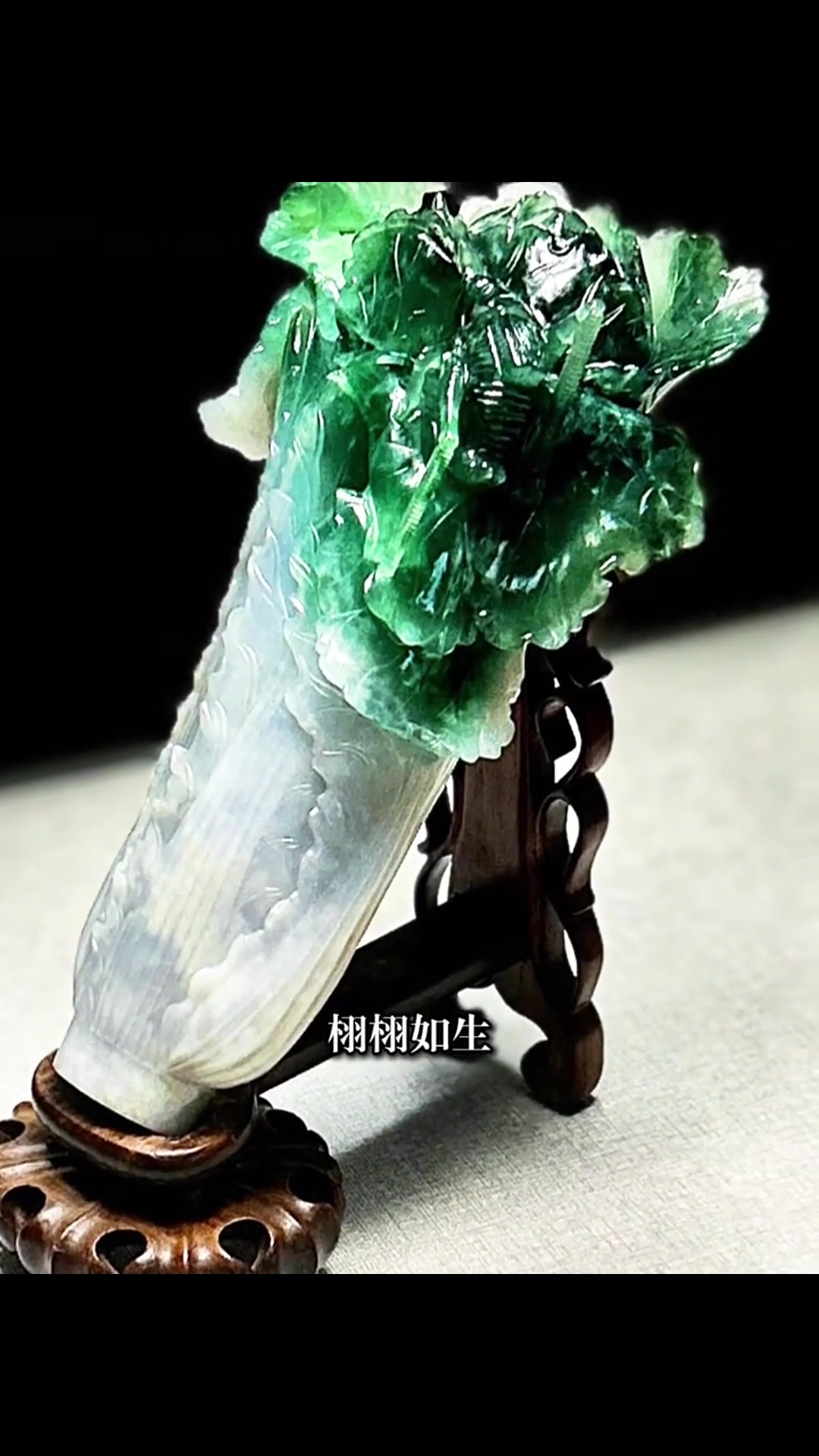翠玉所琢碾出白菜形状的清代文物