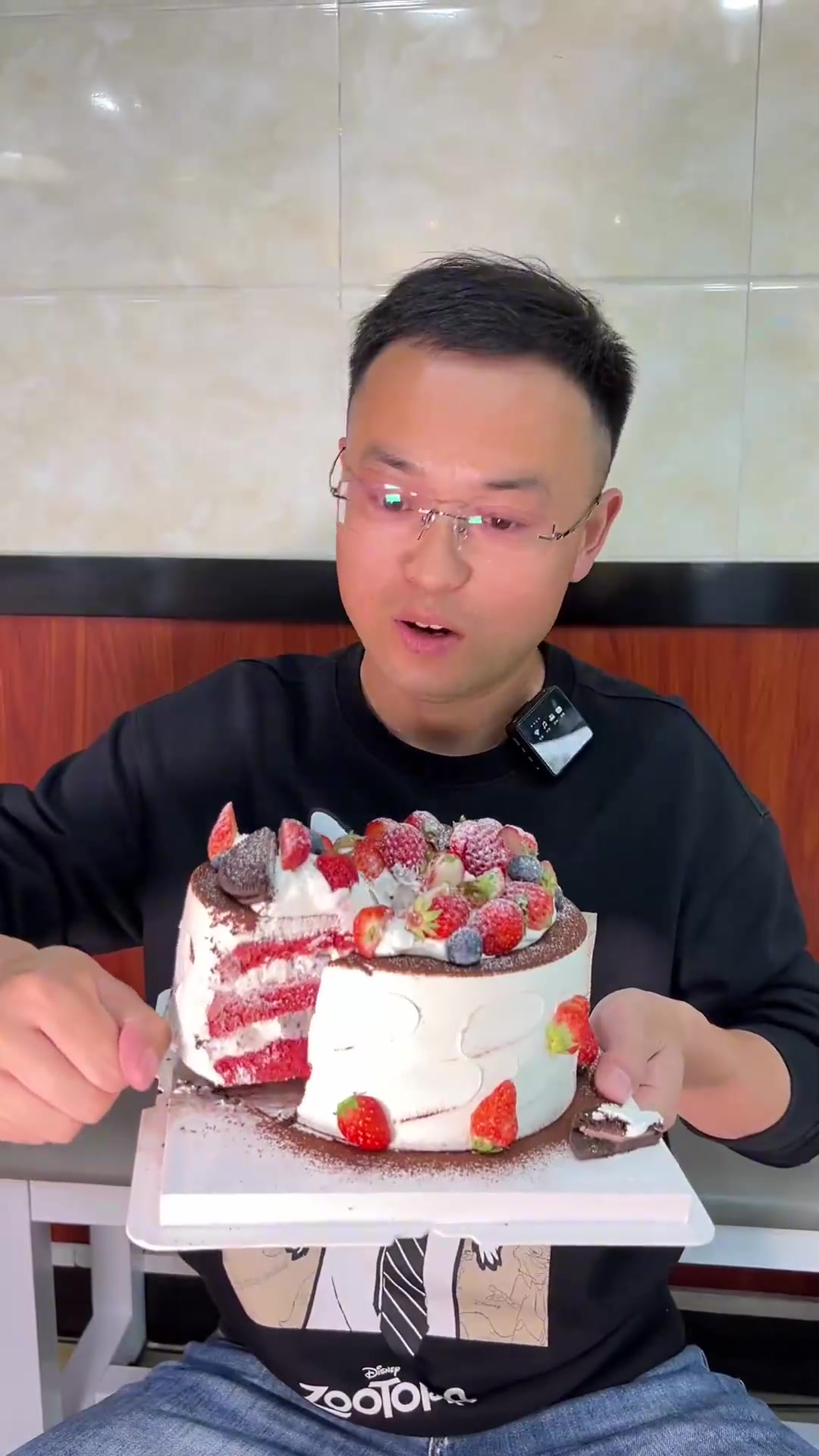金麦穗生日蛋糕红丝绒双层水果蛋糕