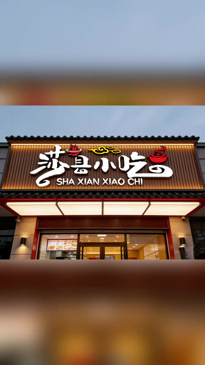 沙县小吃logo餐馆设计，沙县小吃餐馆招牌设计，沙县小吃餐馆门头设计#沙县小吃logo餐馆