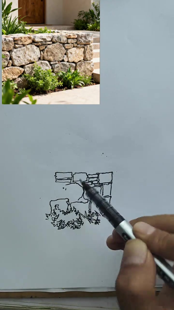 教你画速写石头墙,简单画法一学就会