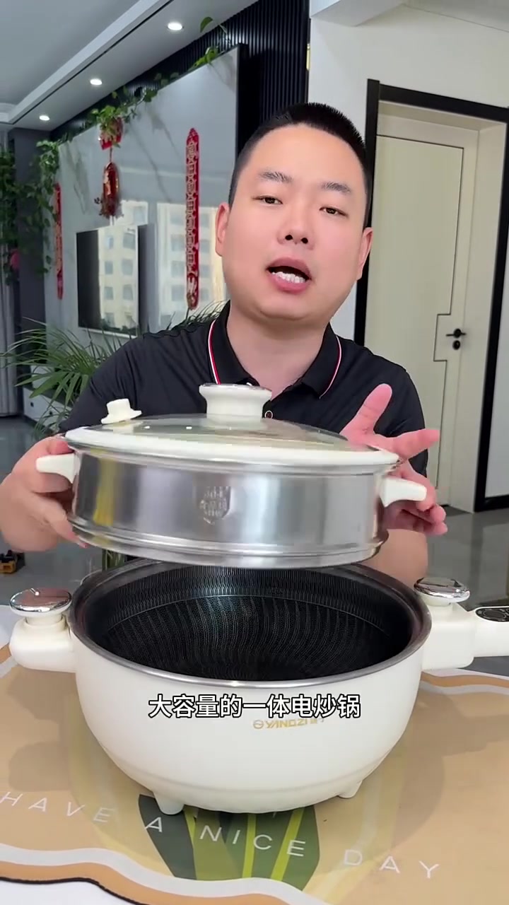#电炒锅 #多功能电炒锅 #无涂层不粘锅 #智能一体电炒锅