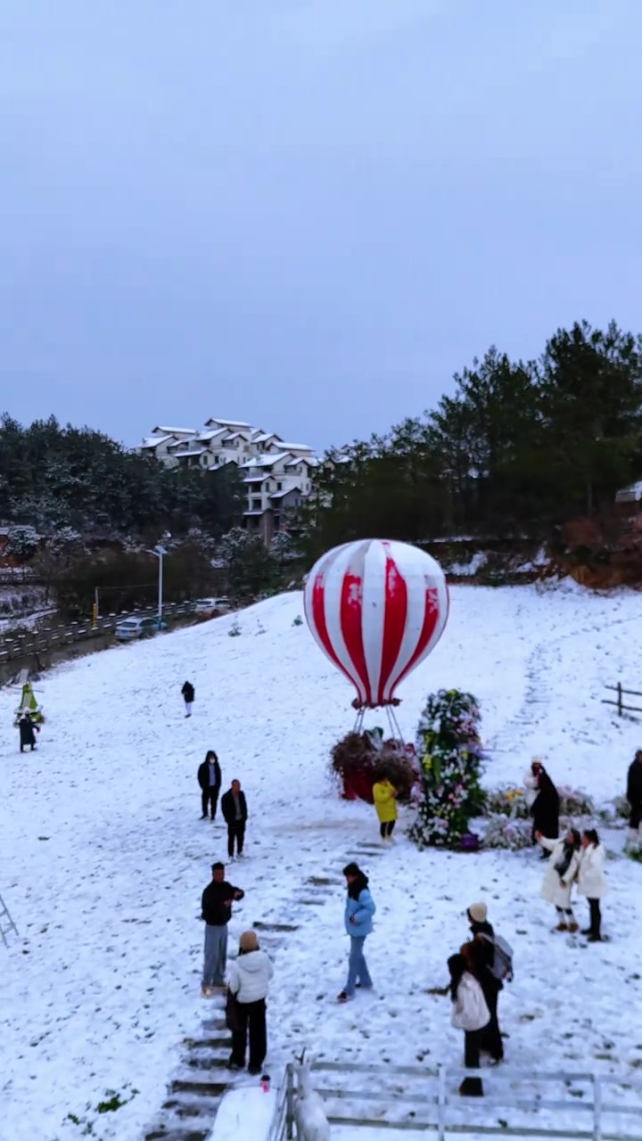 奉节天鹅湖的冬雪一路太好看了