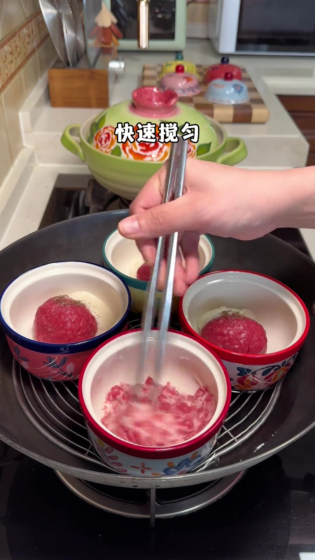 孩子开学早餐做山药肉末蒸蛋，有蛋有肉超营养