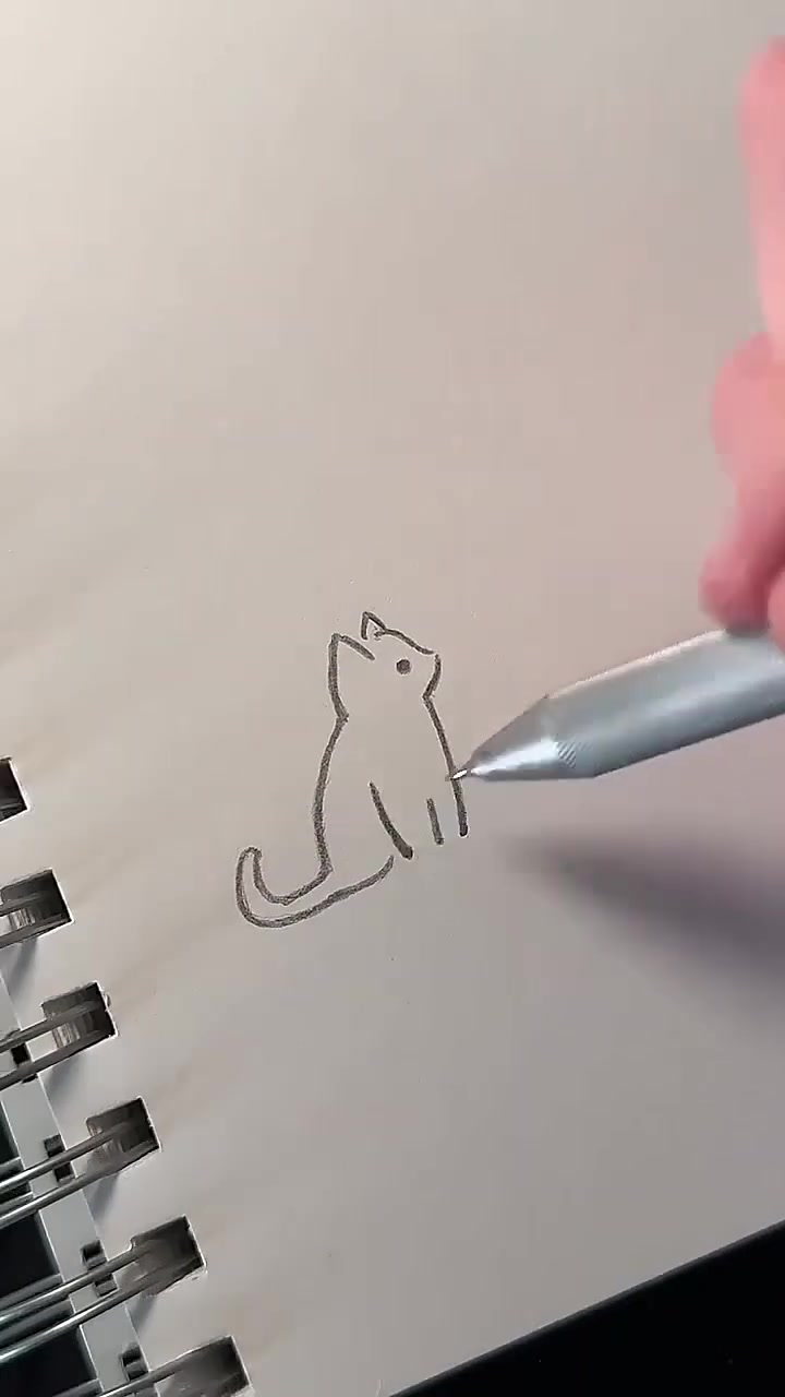 小猫画法教程 #一笔画 #简笔画日常 #一笔画完