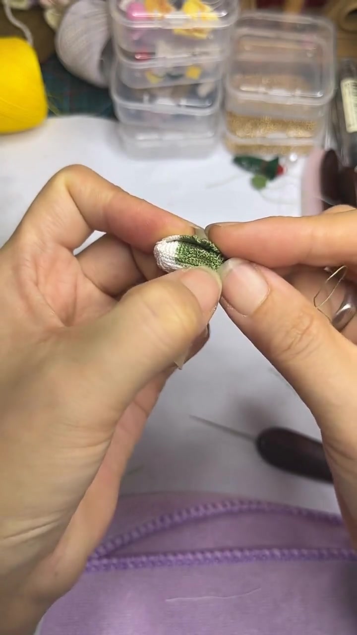 微钩白菜(百财)挂件钩织教程完结篇