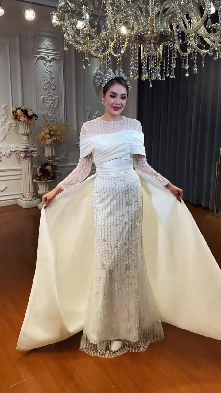 高个子女孩一定不能错过的鱼尾婚纱！孩的婚纱梦
