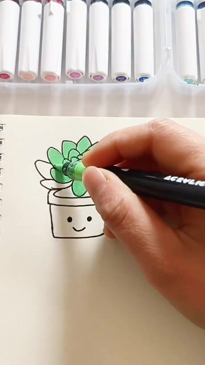 超简单的多肉植物简笔画详细过程