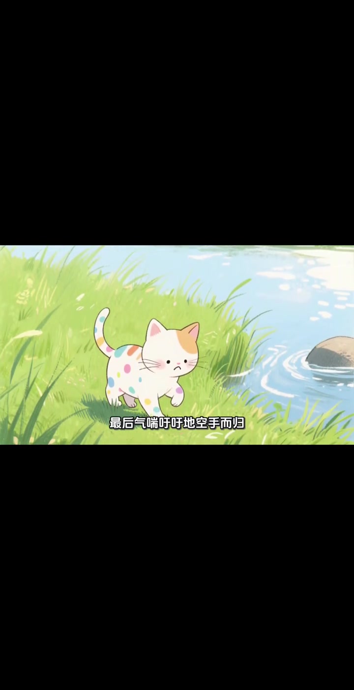 给小朋友读《小猫钓鱼》绘本，简单又有教育意义