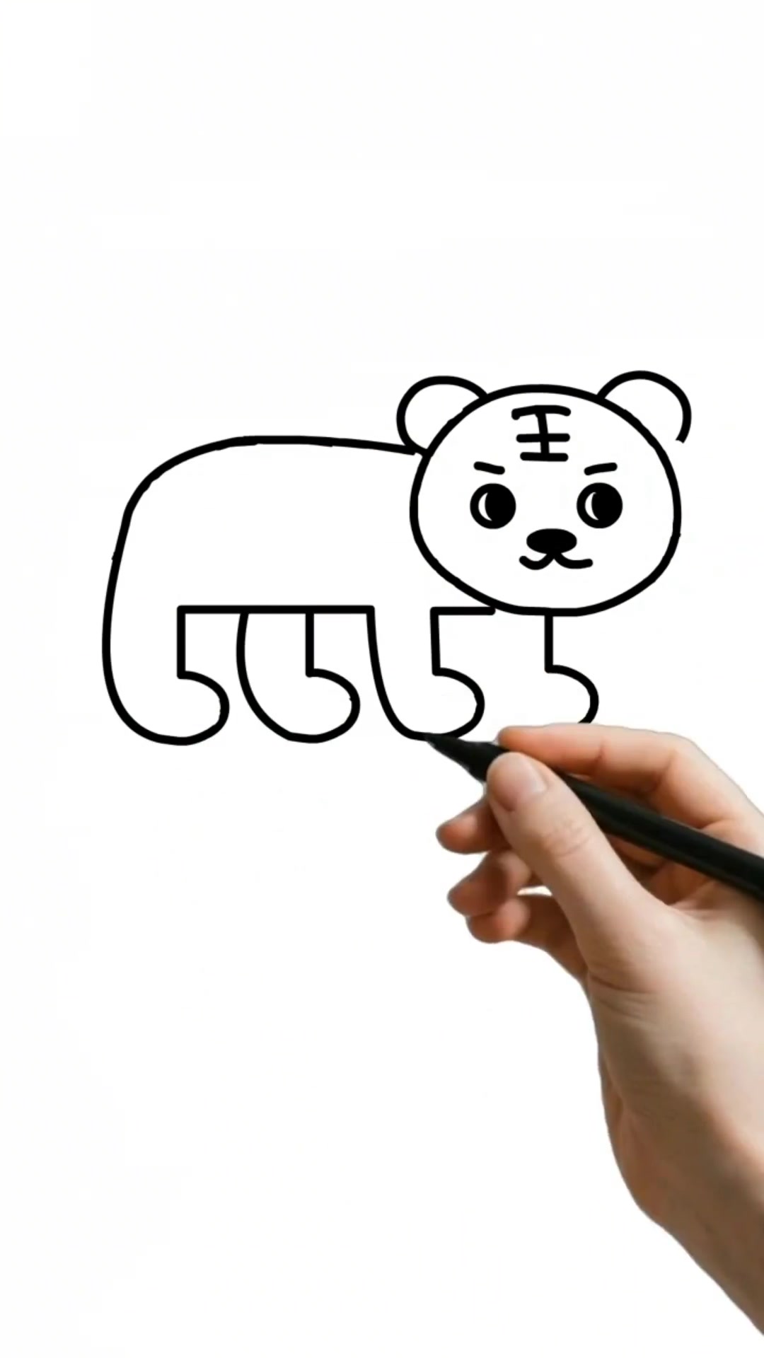 数字5还能画老虎?超简单的简笔画方法