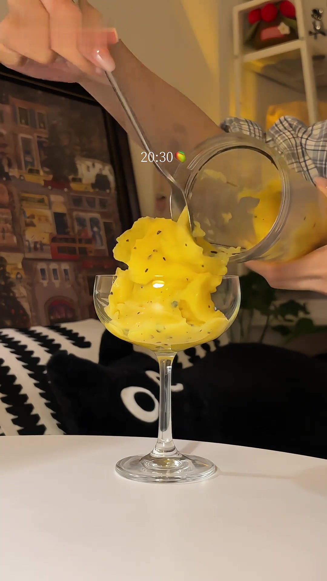 芒果百香果冰沙酒，微醺晚安酒