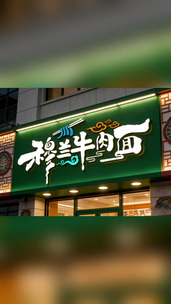 牛肉面馆招牌设计，牛肉面馆店面设计，牛肉面馆门头效果图设计#牛肉面馆招牌设计#牛肉面馆店面