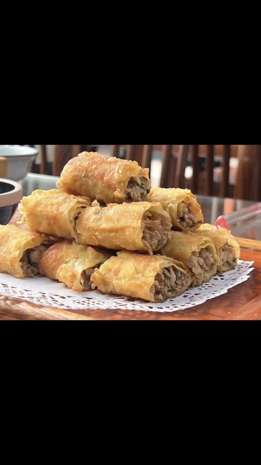 博山春卷,老配方馅料:竹笋、瘦肉丝、香椿芽长春