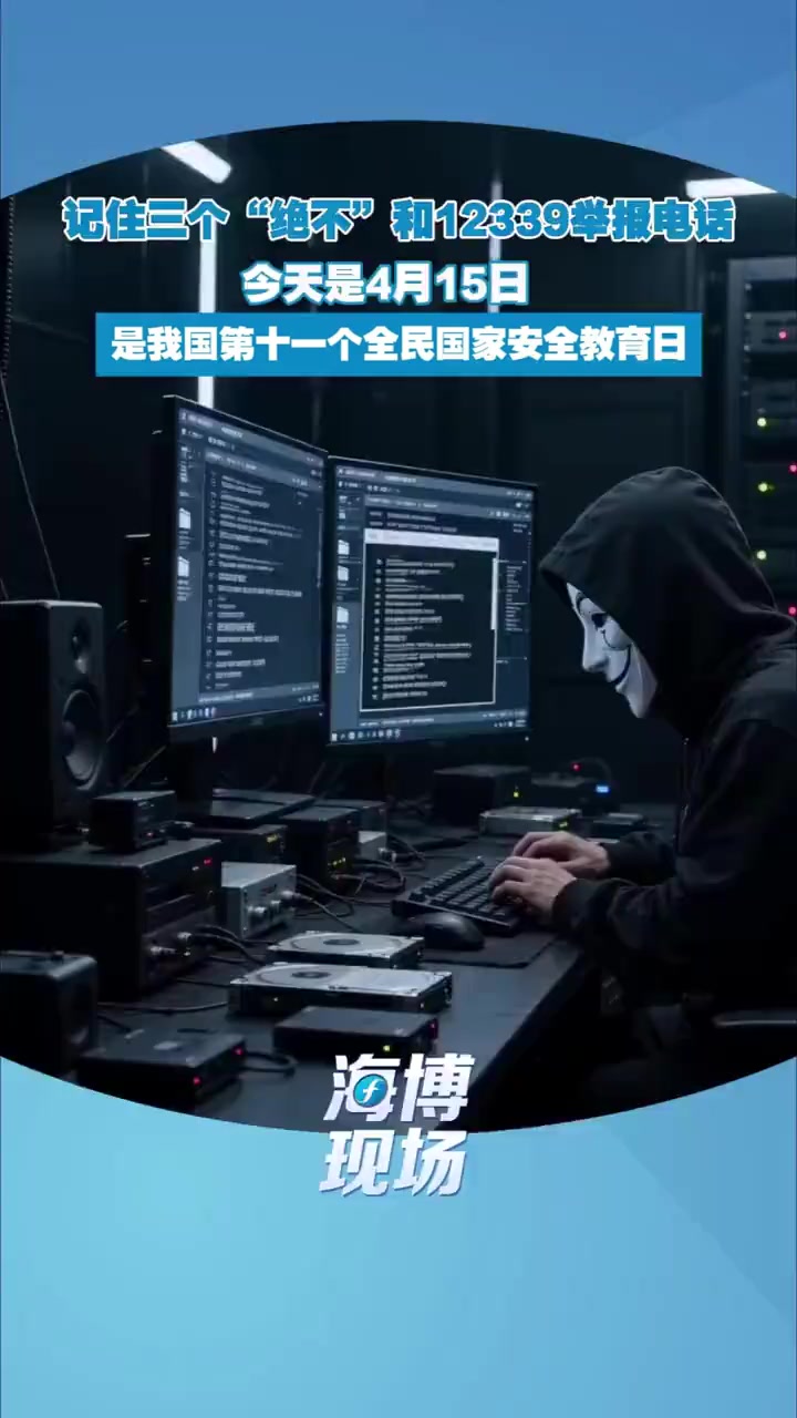 记住三个“绝不”和12339举报电话，今天是4月15日，是我国第十一个全民国家安全教育日。
