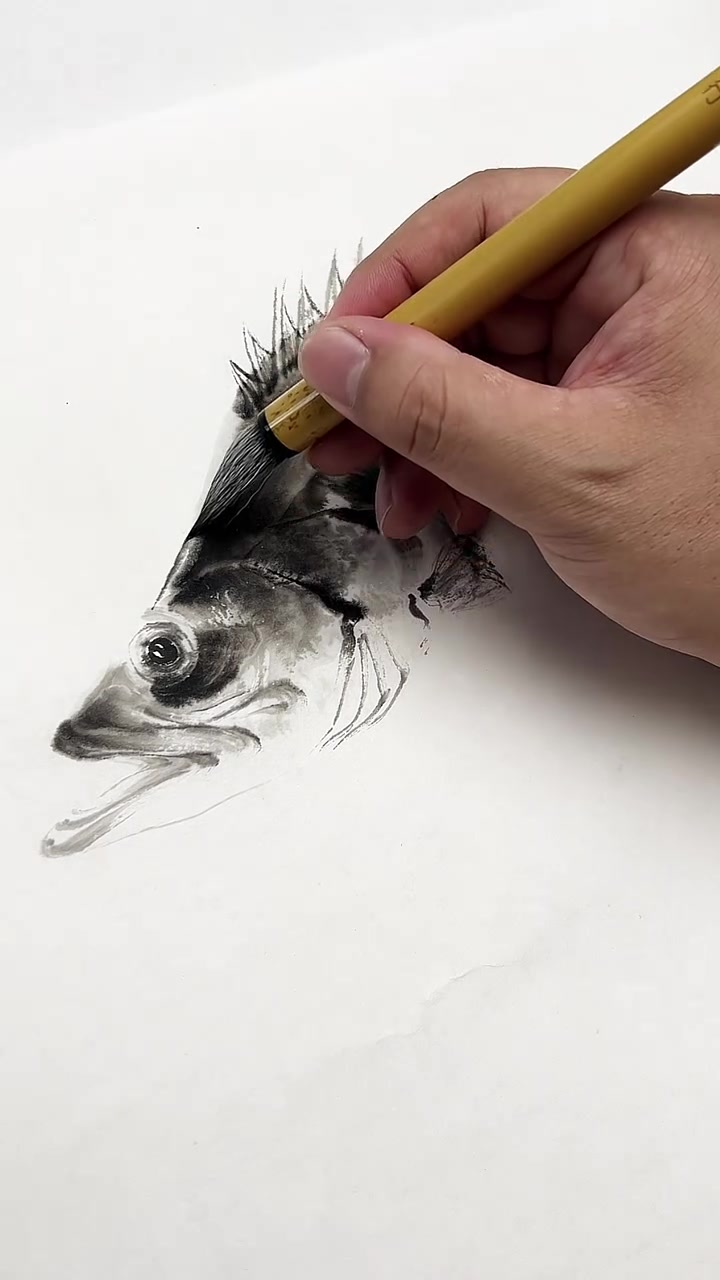 郭丙端画鳜鱼 #国画 #知识播种计划 #郭丙端书画 #传统文化