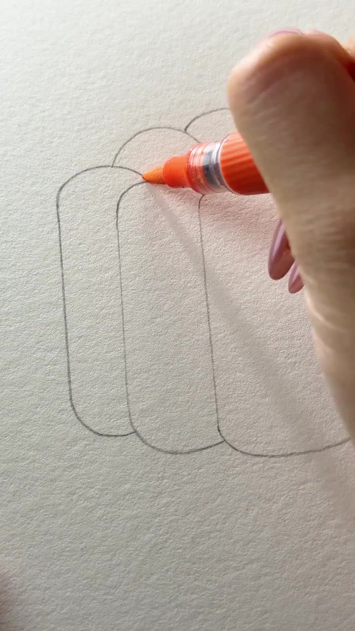 丙烯马克笔画炫彩小蛋糕