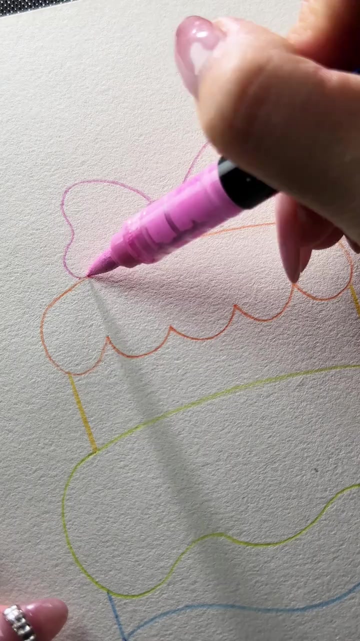 丙烯马克笔画蛋糕