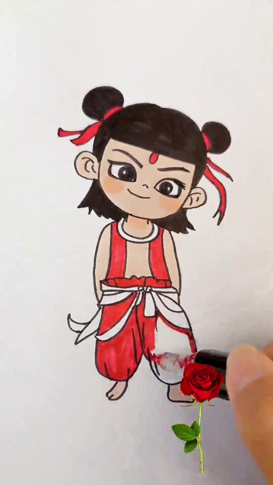 哪吒简笔画教学，教你画好看的哪吒简笔画