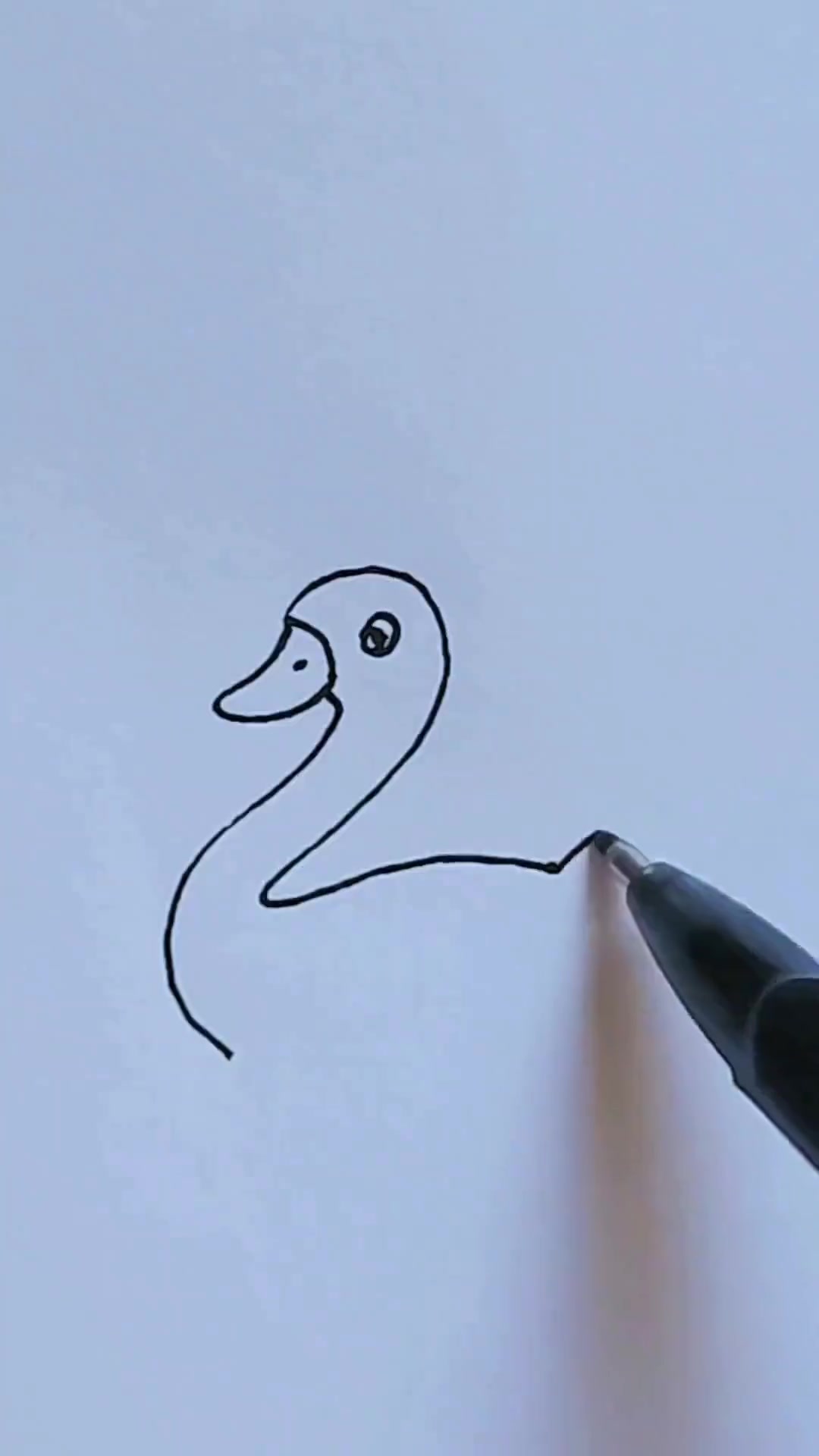 数字2画鸭子，亲子一起学简单的简笔画
