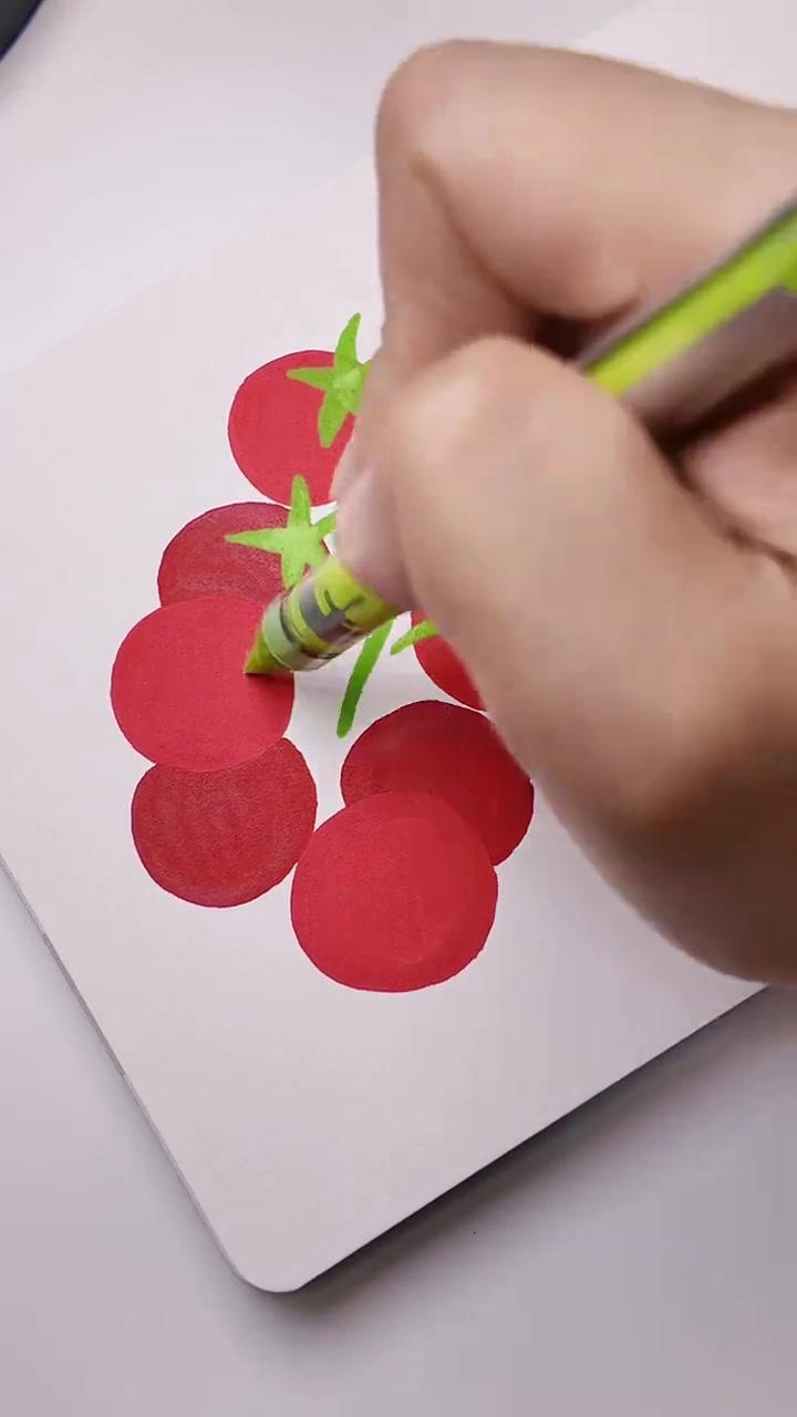 怎么画小番茄，圣女果，马克笔简笔画