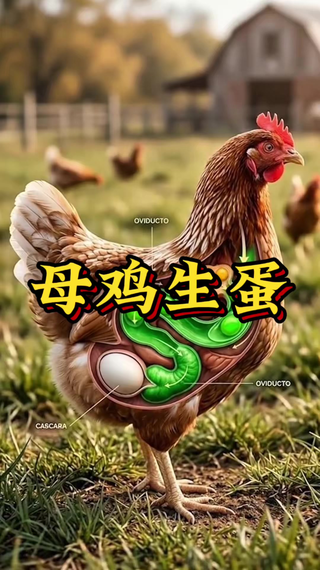 你以为鸡蛋一开始就有壳？母鸡体内真实内部结构，看完长见识了#冷知识##涨知识##科普#
