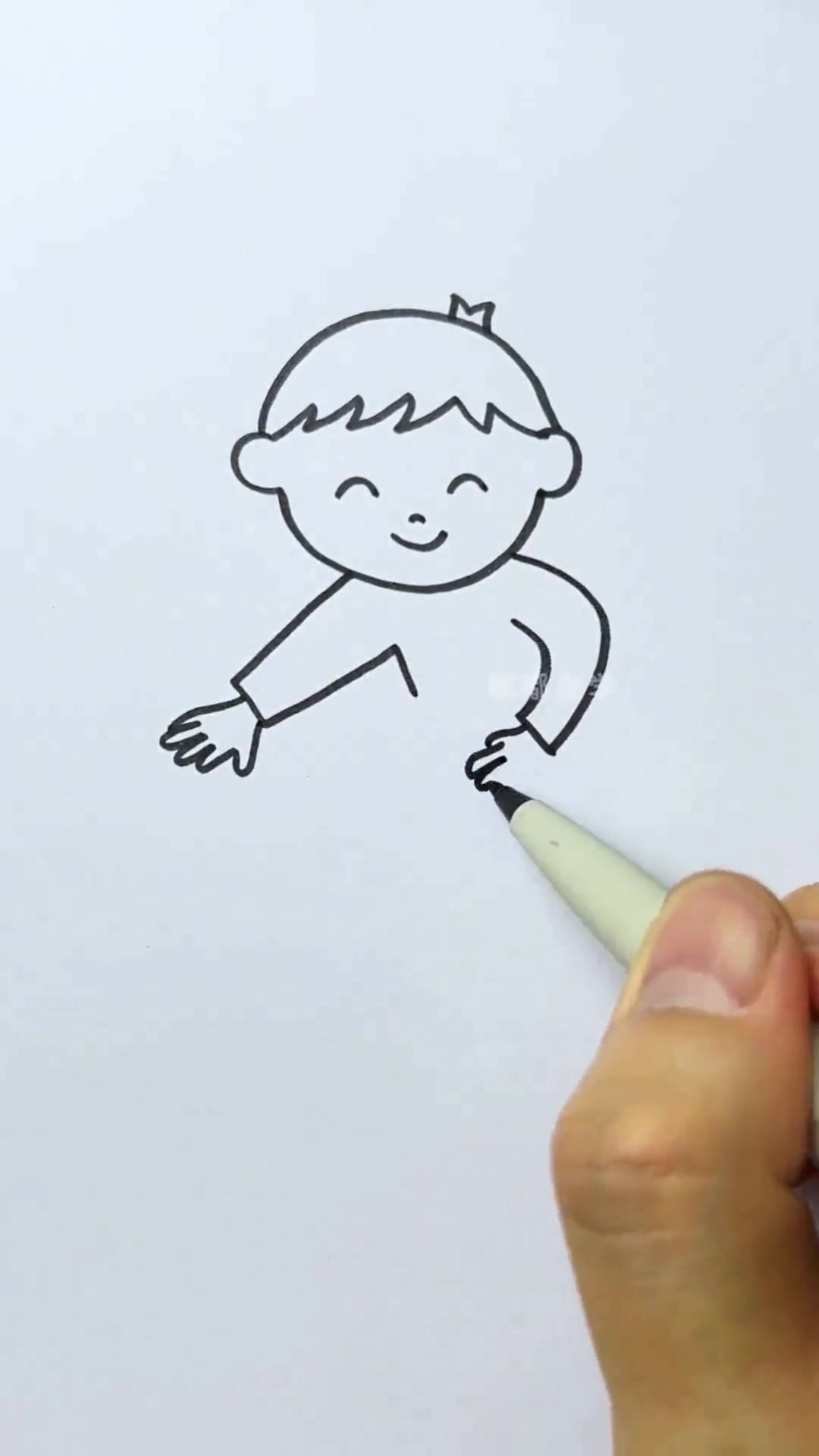 劳动节做家务的小朋友简笔画,简单又好看