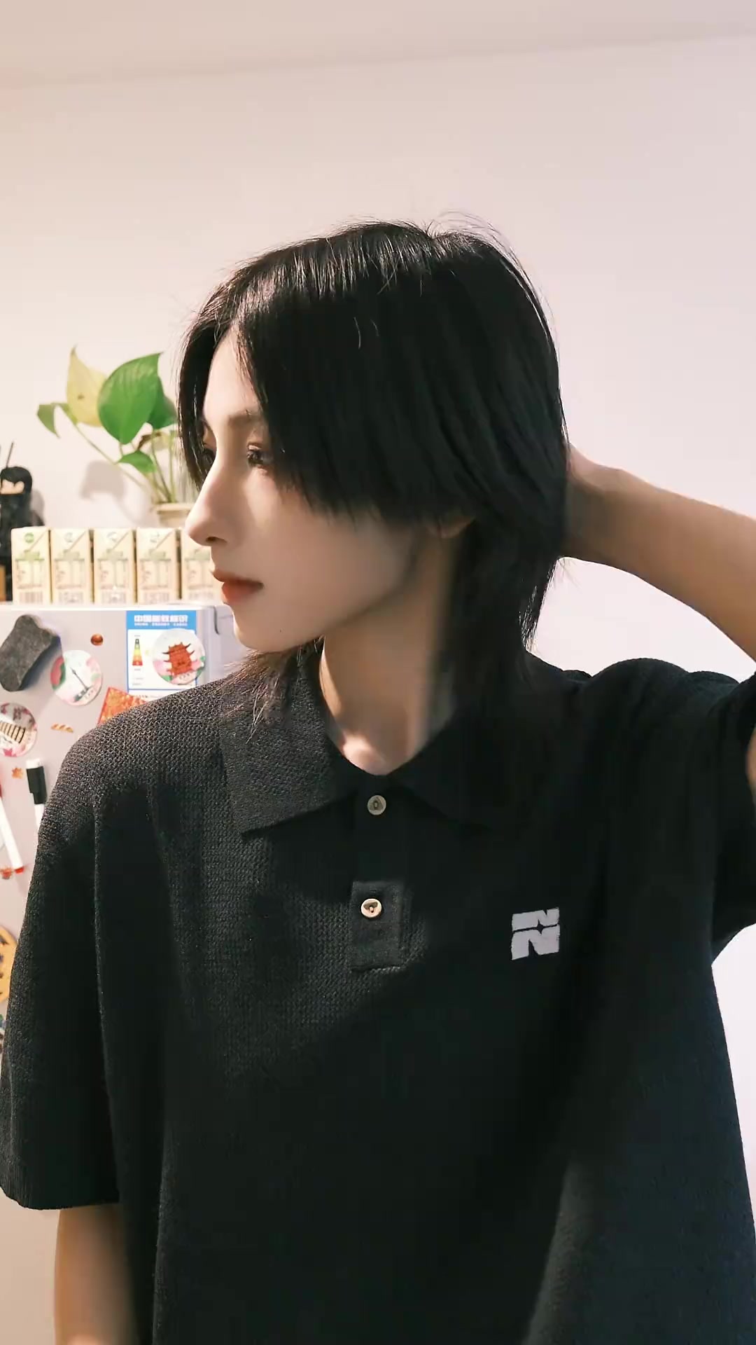 短发女生狼尾鲻鱼头，造型结算帅气满分
