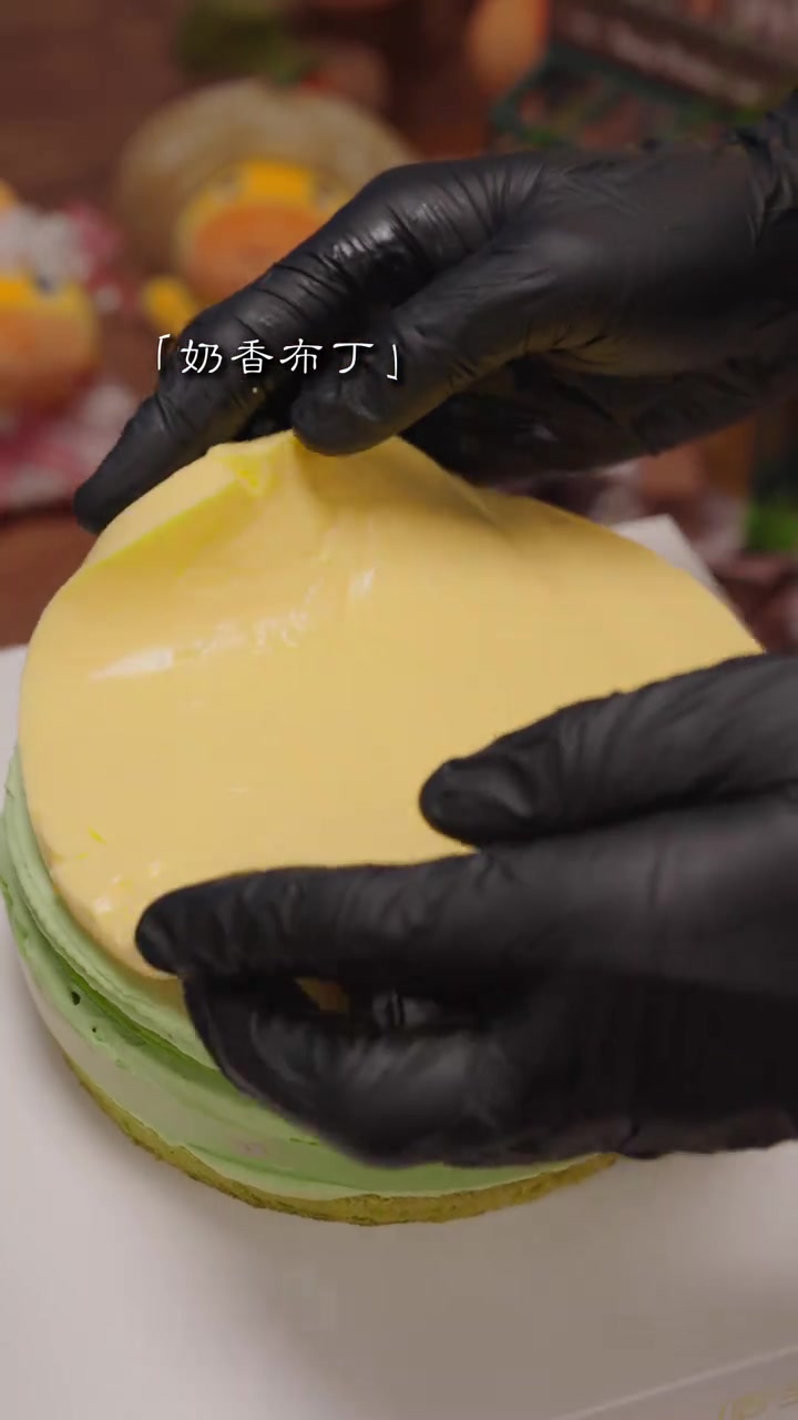 沉浸式做抹茶瀑布蛋糕，双拼奶冻布丁