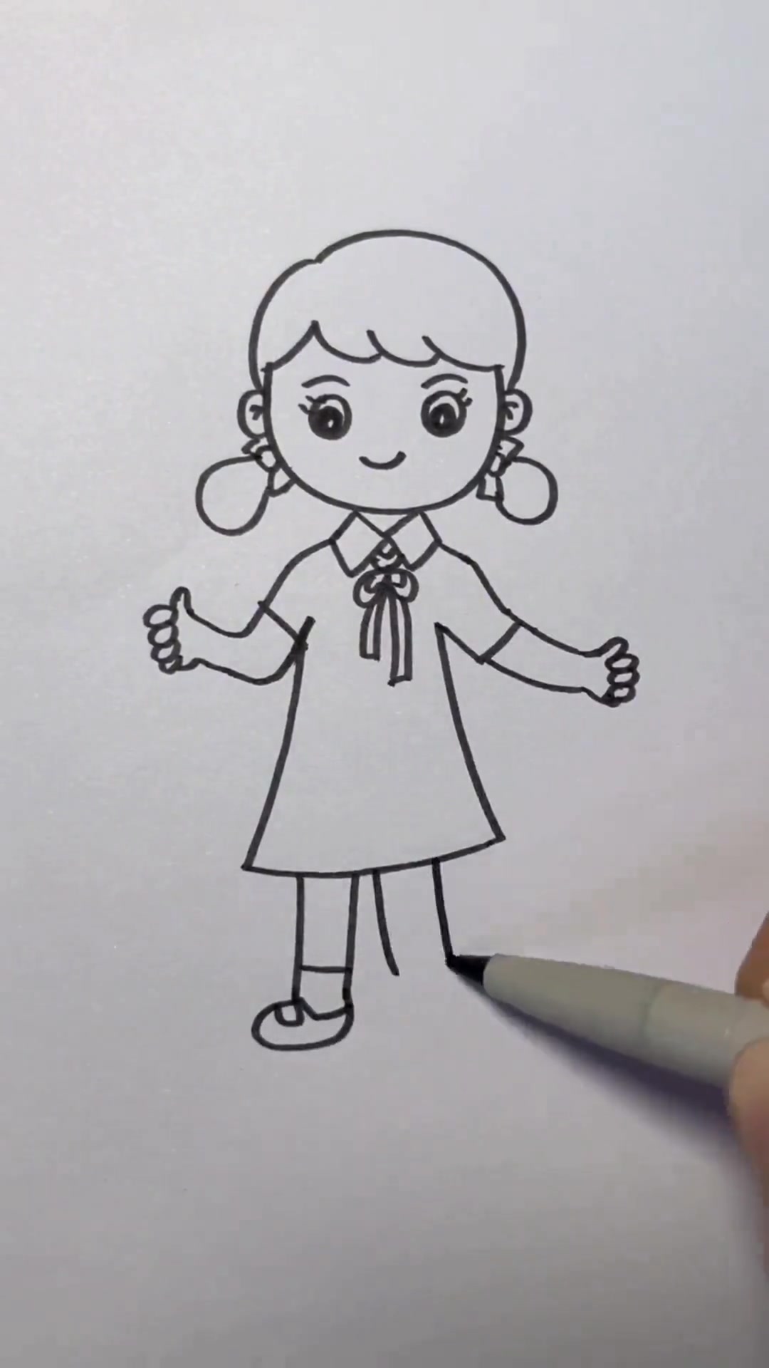 五一劳动节做家务的简笔画画法