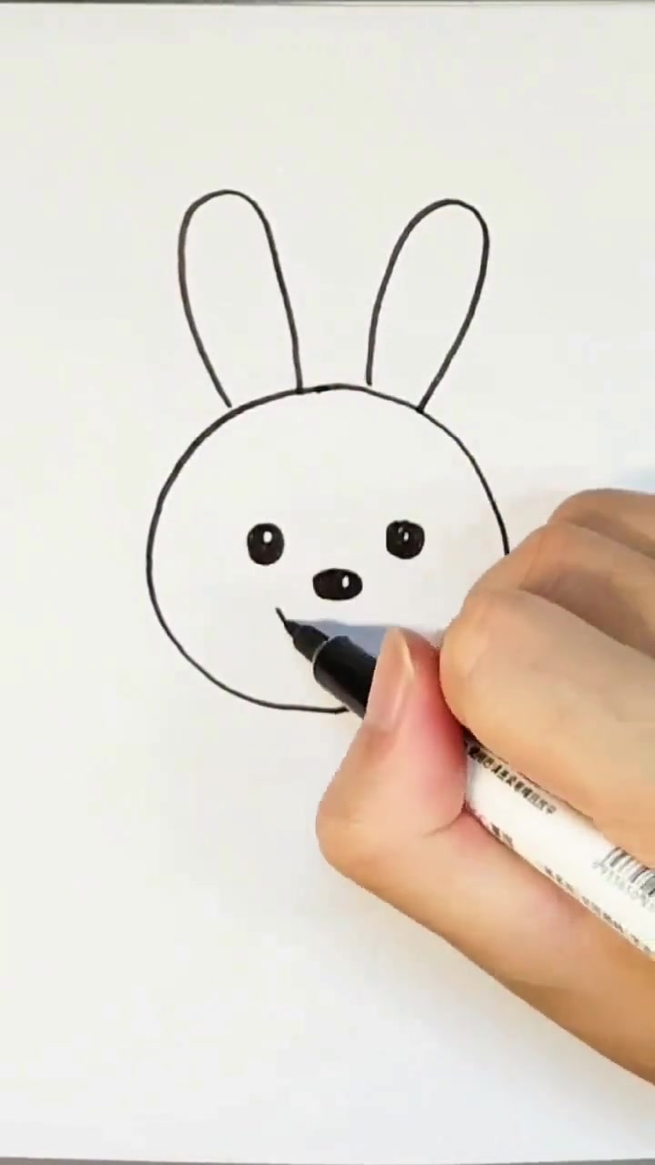 3到6岁创意儿童画小白兔，亲子简笔画小动物手绘画教程