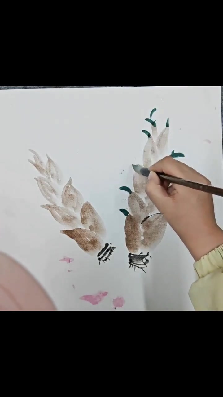 儿童国画水墨画《春笋》,一起来画吧