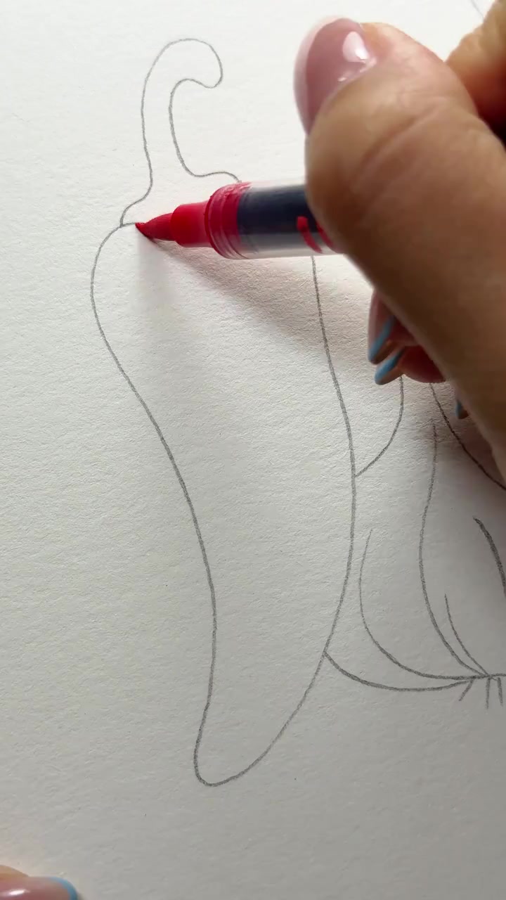 丙烯马克笔沉浸式涂色蔬菜～