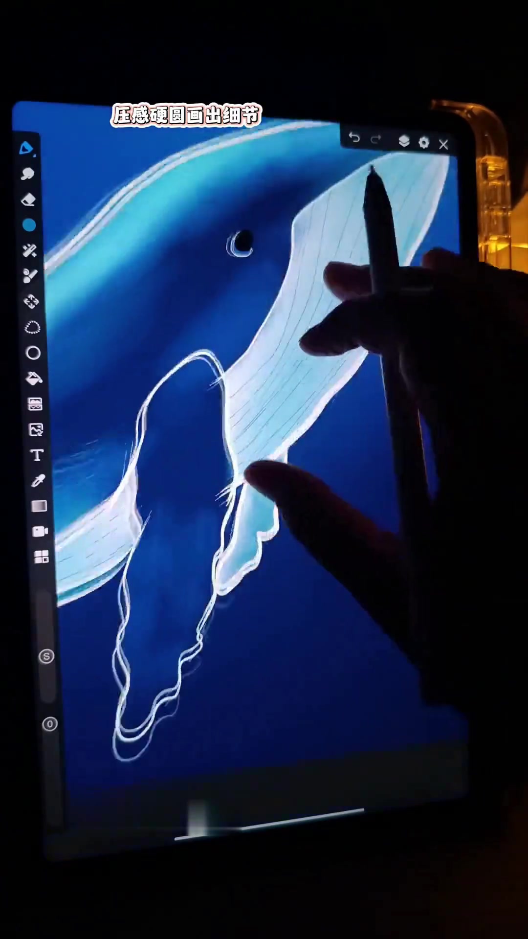 画世界Pro新手绘画教程 深海鲸鱼零基础学画画