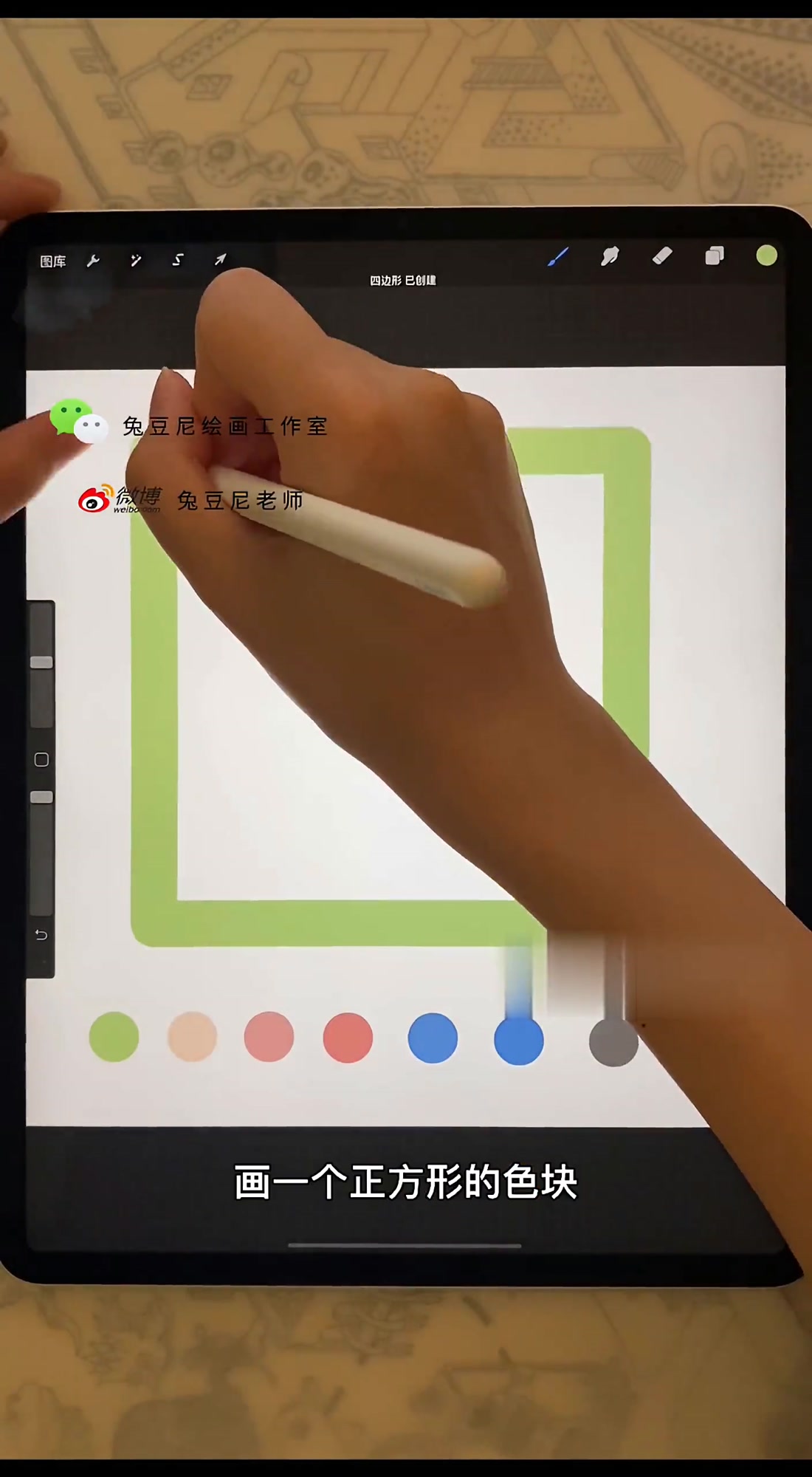 procreate治愈风零基础简笔画手绘头像教程萨摩耶宝宝