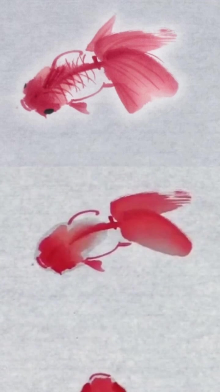 国画教程里简单的金鱼的画法