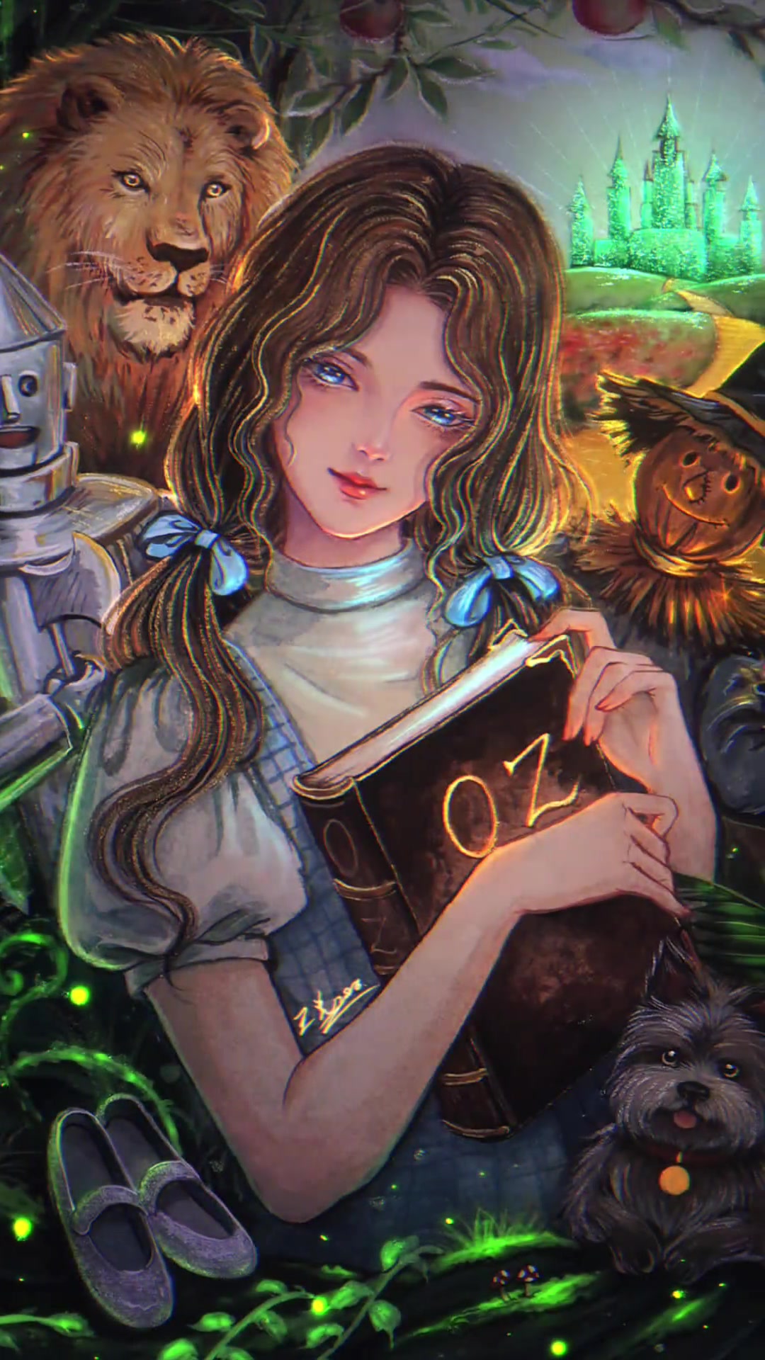 被遗忘的童话3 这次用了很多的荧光和珠光可惜不太拍得出来#画画 #手绘 #插画 #童话 #