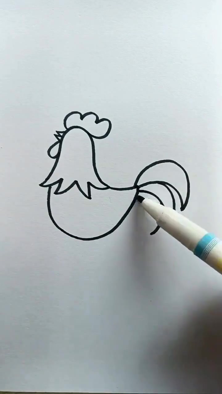 跟着学画画，轻松画出简单又生动的大公鸡