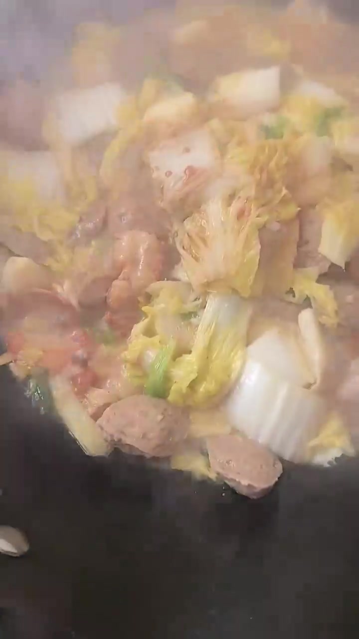 五花肉白菜肉丸盖饭烹饪制作全过程