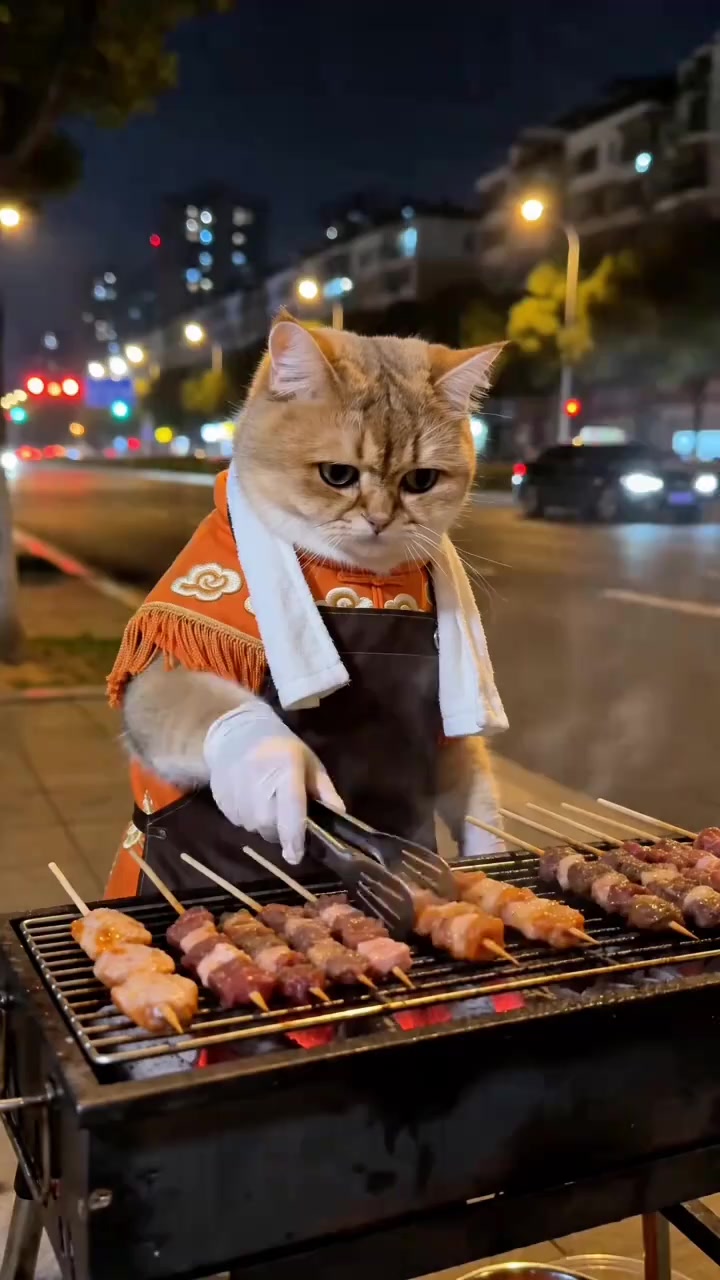 猫老板你什么都没有开什么烧烤店
