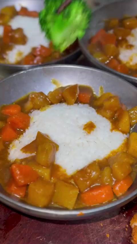 一看就会的纯素咖喱鸡排饭，没有肉也没有五辛，这汤汁拌饭绝了