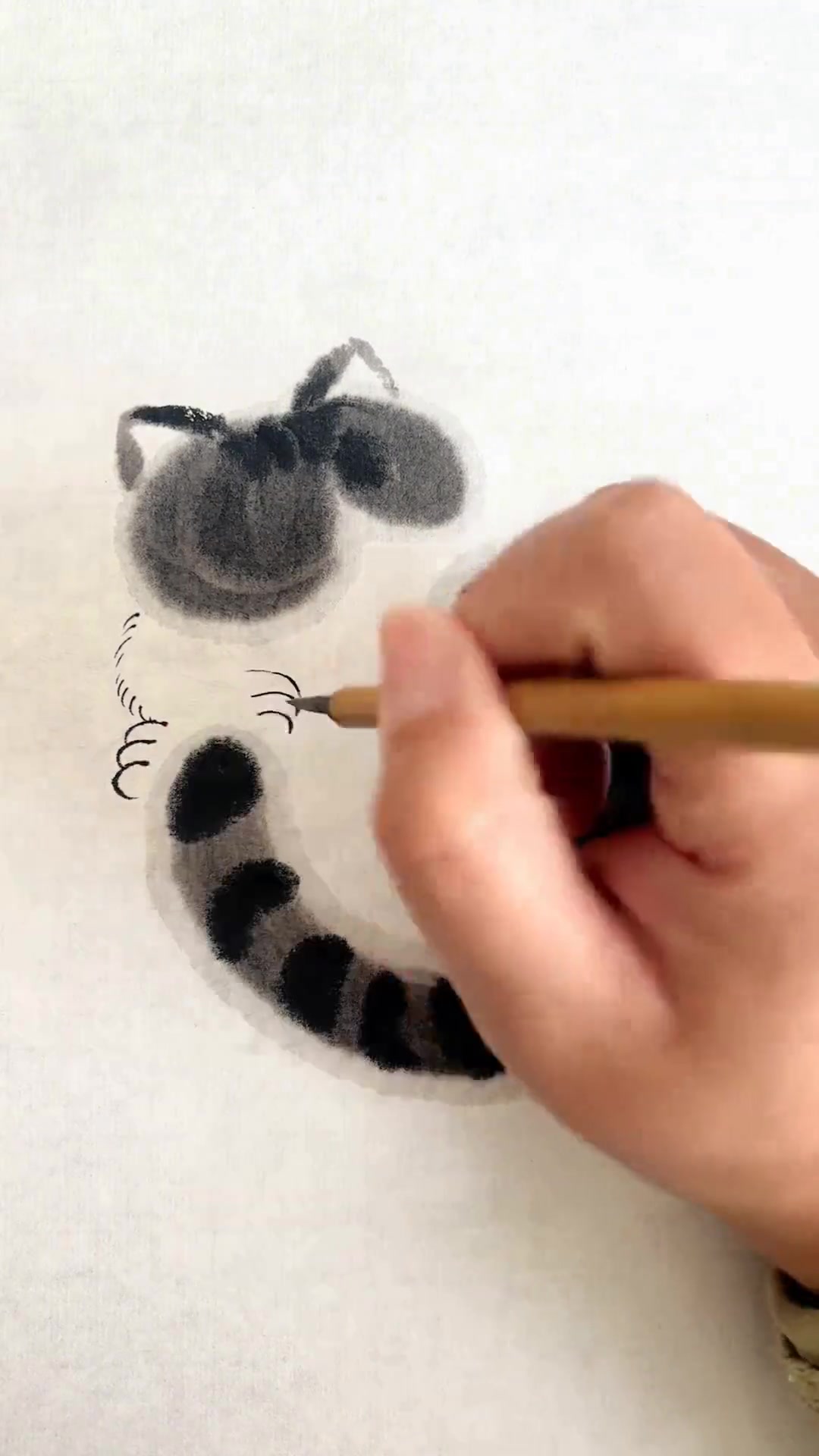 三笔画出可爱小猫，写意国画教程超实用