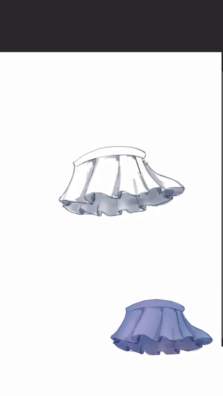 画画，校服裙子画法一步步理解就能轻松画出来