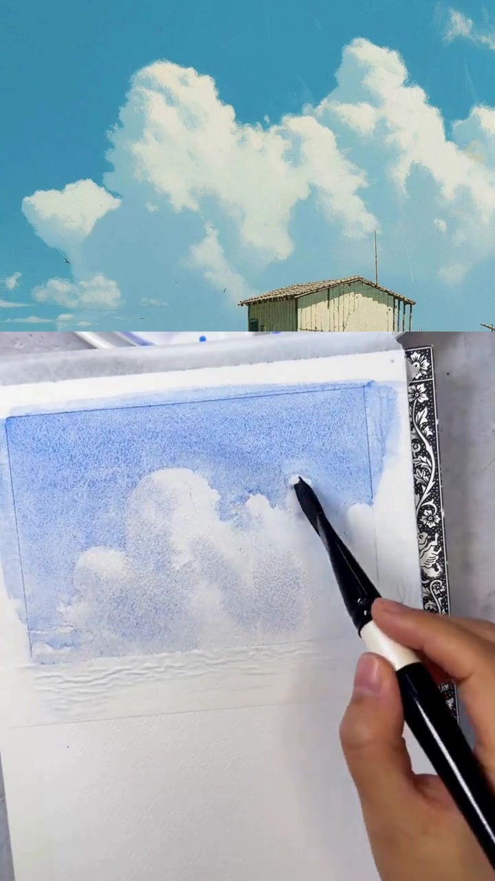 零基础学画画，画白云的水彩入门教程
