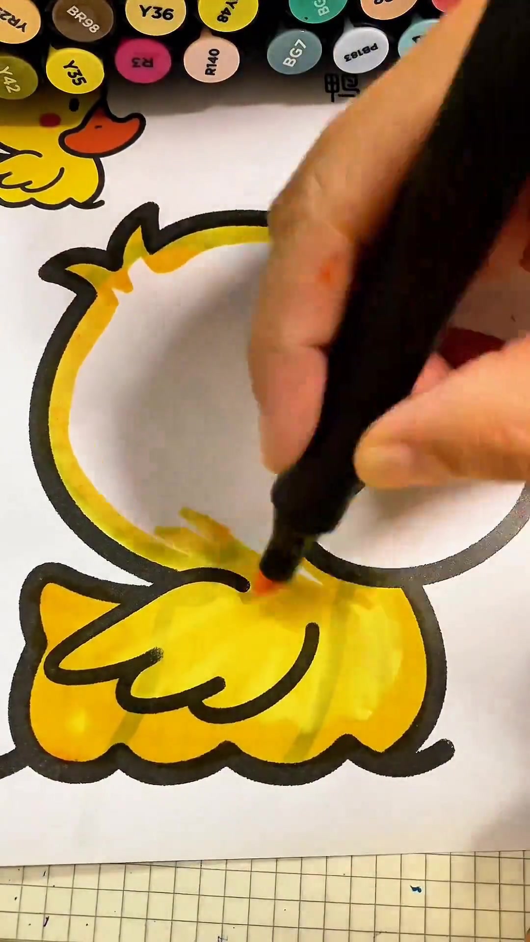 可爱小鸭子创意简笔画，爱画画的小朋友沉浸式涂色