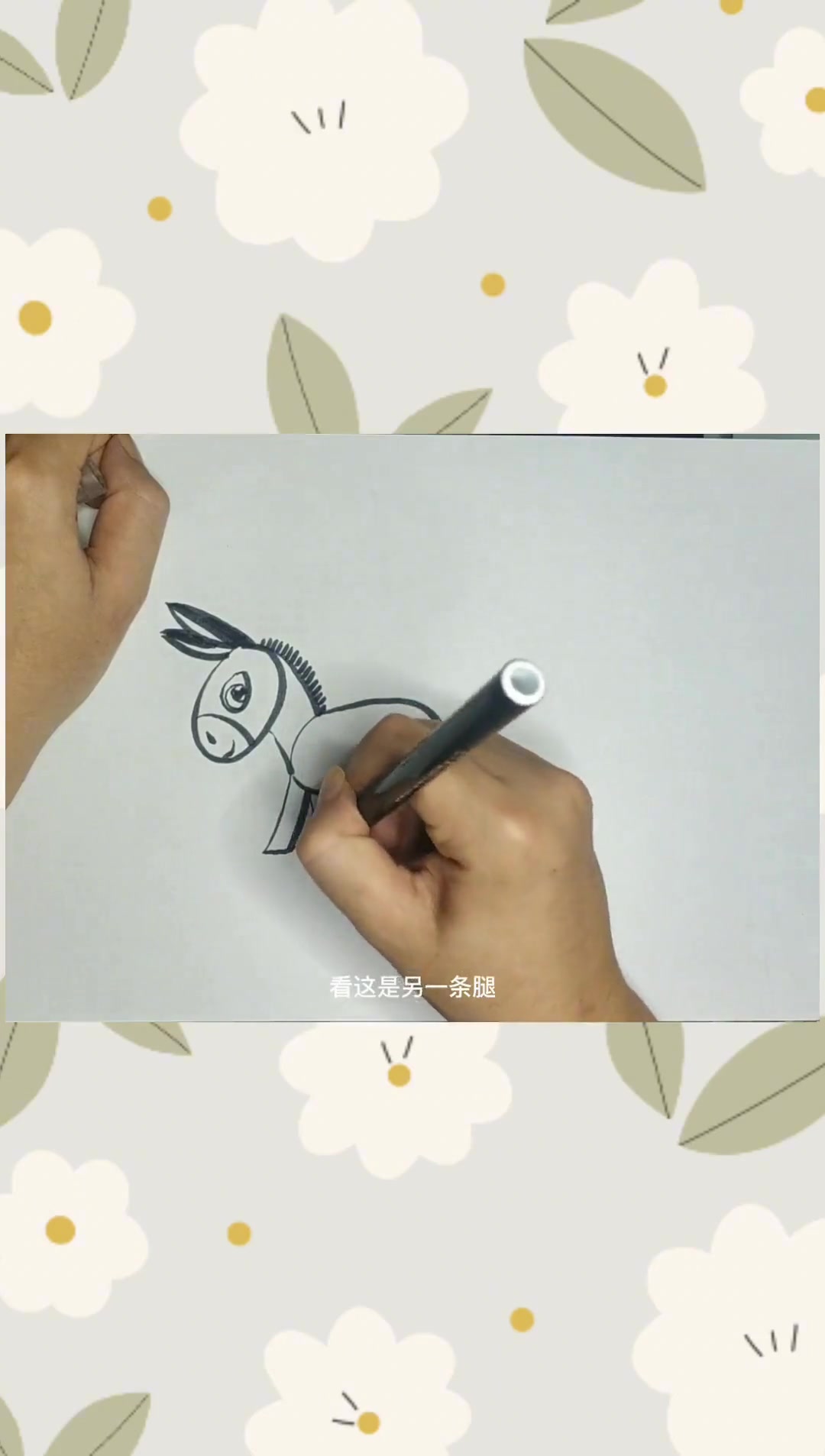 教孩子画简笔画的小毛驴超简单