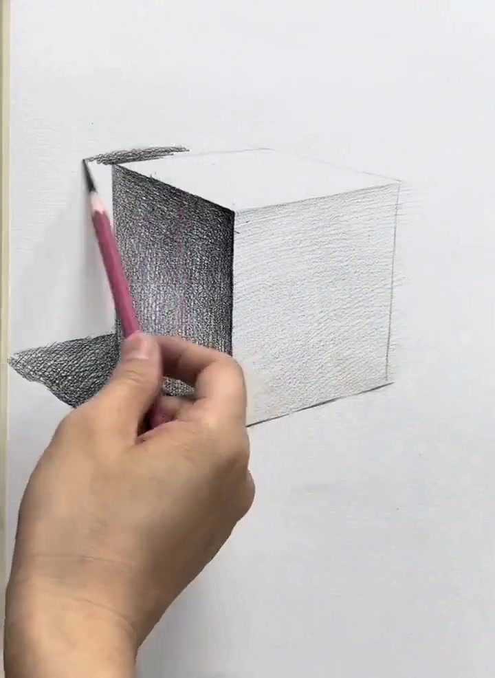 学素描，正方体的铺色详细步骤教程