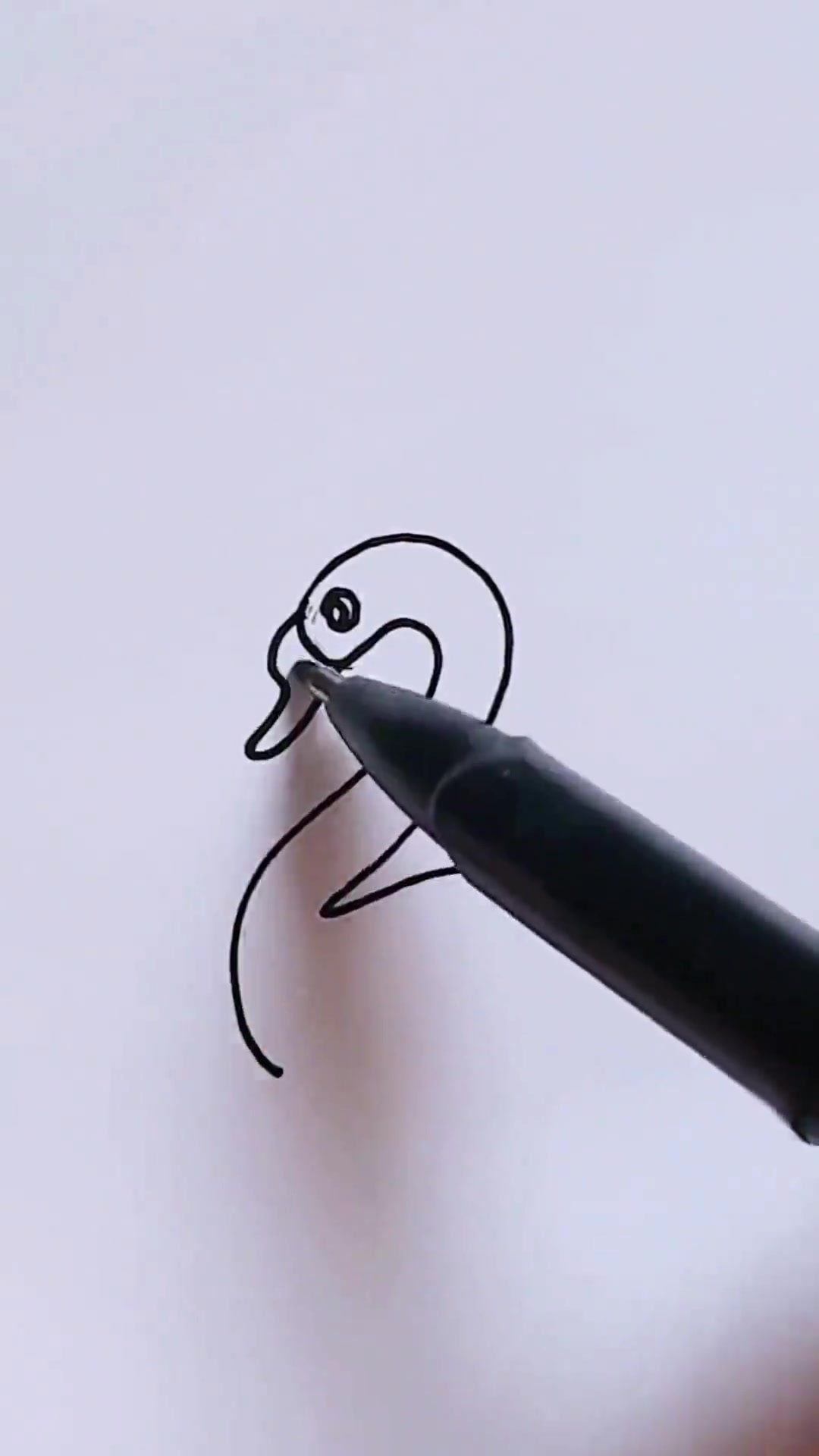 用数字2画可爱的大白鹅，一学就会的简笔画画法