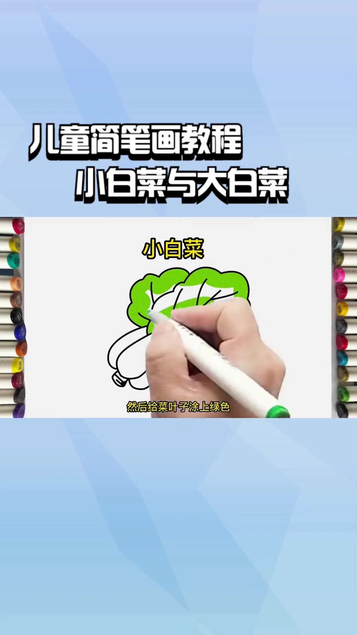 教你画小白菜与大白菜的简笔画